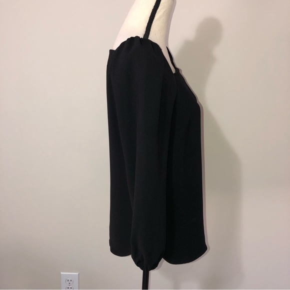 Jcrew 365 Square Neck  Black Long Sleeve Top Size 2 Minimalist Modest - Picture 4 of 9